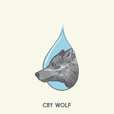 Cry wolf illüstrasyon kavramı