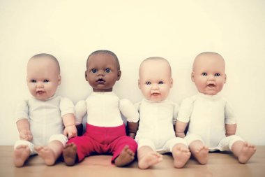 Baby Dolls on White Background clipart