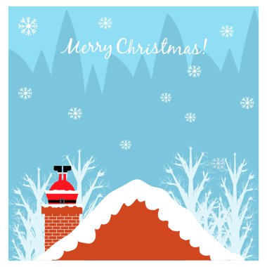 Bacadan Noel Baba Noel çizimde