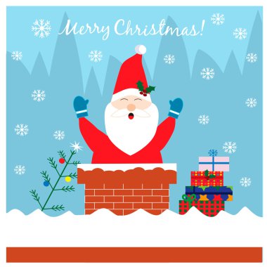 Bacadan Noel Baba ile Noel çizimde