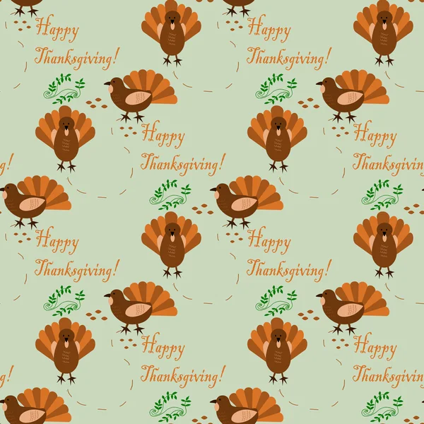 Thanksgiving seamless pattern with turkeys — Stock Vector