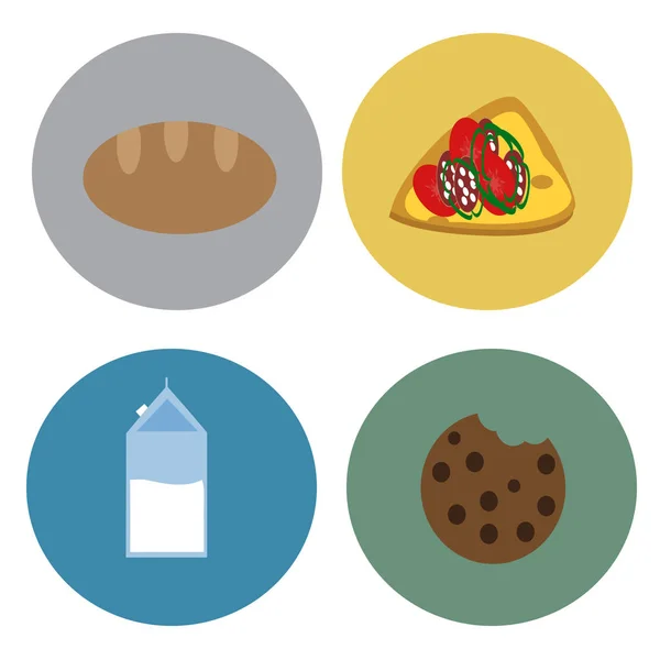 Iconos de alimentos y bebidas . — Archivo Imágenes Vectoriales