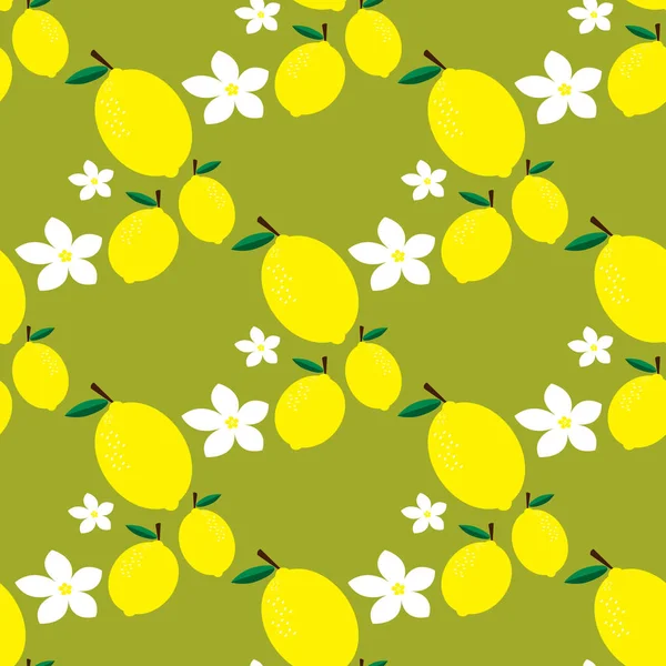 Modèle sans couture avec des citrons — Image vectorielle