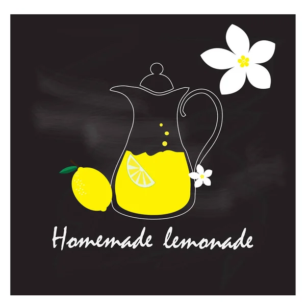 Illustrazione con limonata fatta in casa — Vettoriale Stock