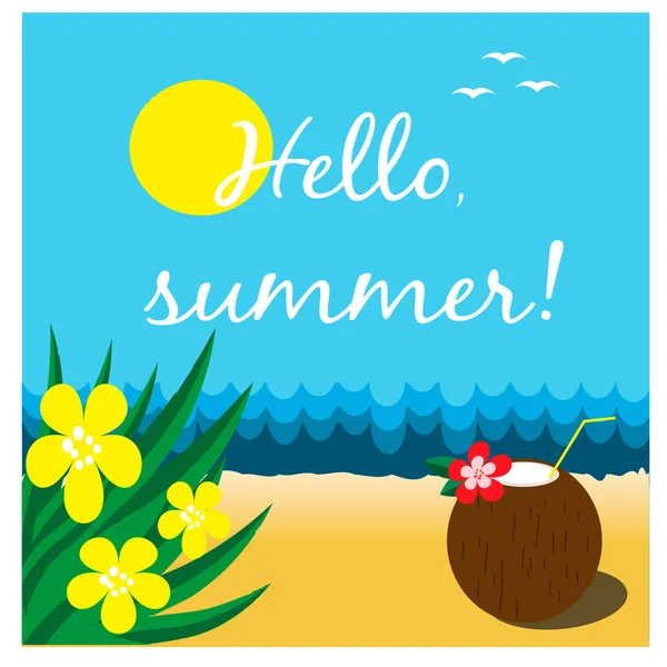 Summer card  in Hawaiian style — Stock Vector