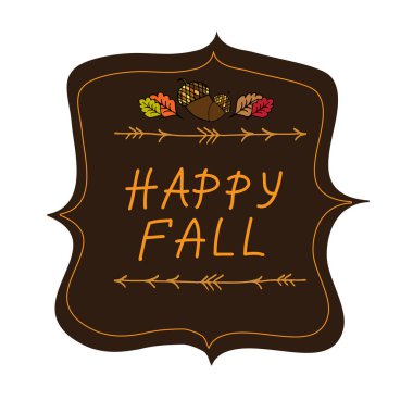 Daveti veya tebrik kartı yazıt mutlu ile düşmek