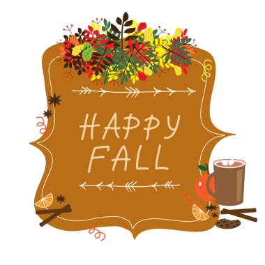 Daveti veya tebrik kartı yazıt mutlu ile düşmek