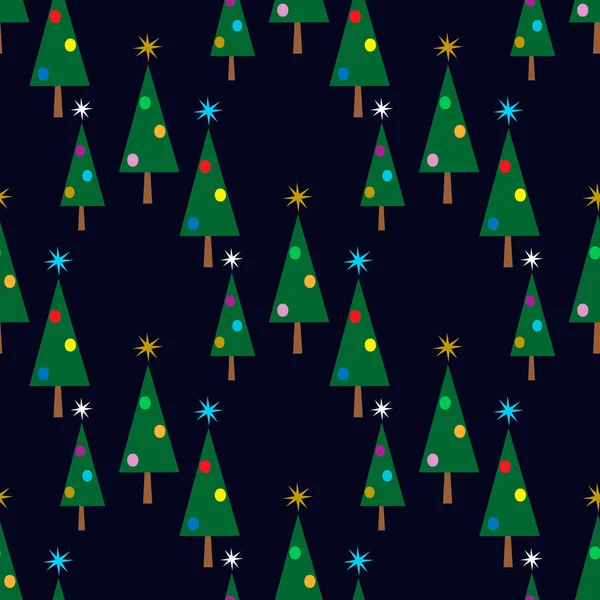 Bezproblémový vzor s vánočním stromem — Stockový vektor