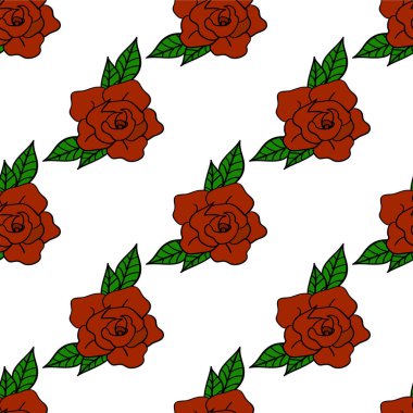 Elle çizilmiş ile Seamless Modeli gül