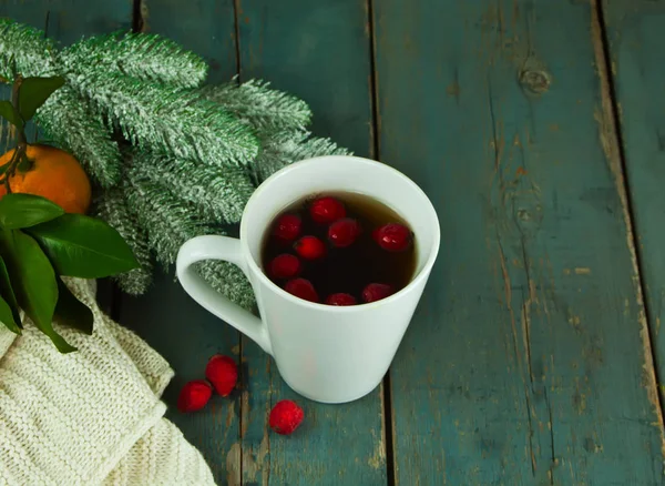 Hot Christmas Tea Hawthorn Berries — Stock Photo, Image