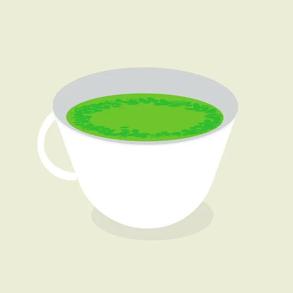 Una taza de té verde saludable. Ilustración vectorial . — Archivo Imágenes Vectoriales
