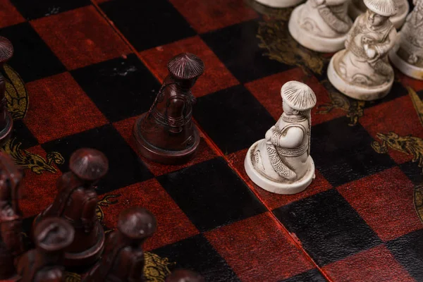 Азіатський шахові фігури — стокове фото