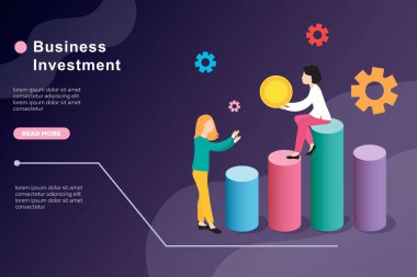 İş yatırımı iniş sayfası illüstrasyonu