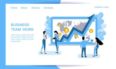 Ofis takım çalışması vektör düz illüstrasyon