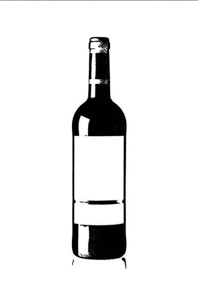 Egy Üveg Vörösbor Fehér Alapon Üres Címkével — Stock Fotó