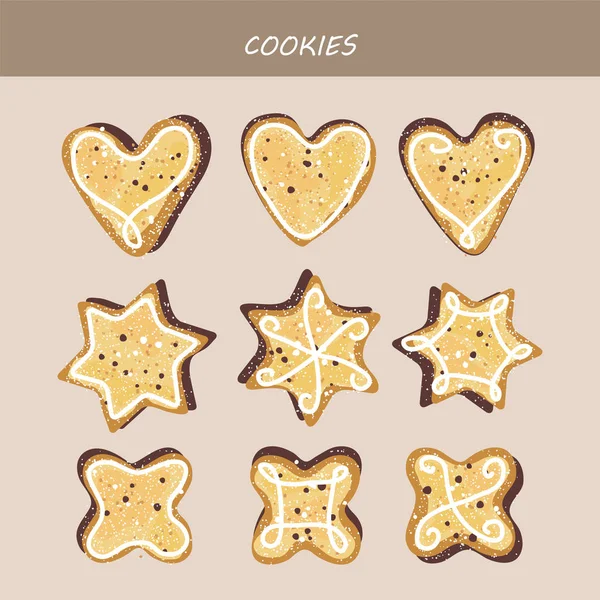 Samling av kaka tänkte cookies — Stock vektor