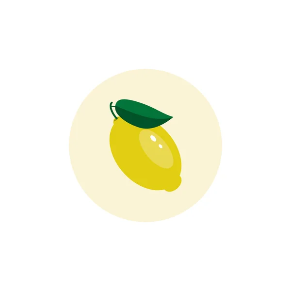 Enkele afbeelding van een citroen. Vectorillustratie. pictogram — Stockvector