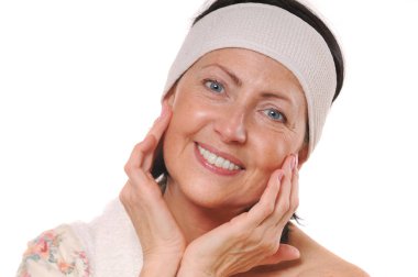 çekici gülümseyen Olgun kadın portresi Spa