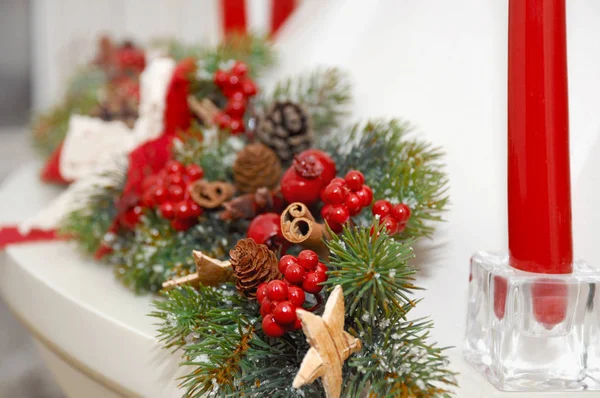 Närbild bild av christmas garland — Stockfoto