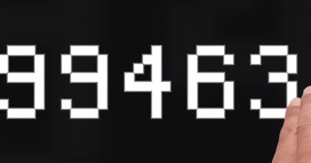 Balayez les chiffres blancs sur et hors de l'écran 