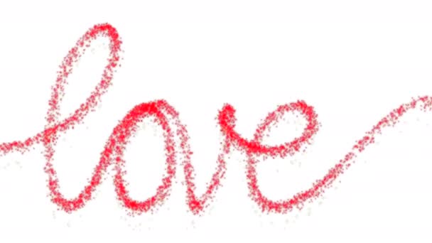 Ordet kärlek med röda gnistrar — Stockvideo