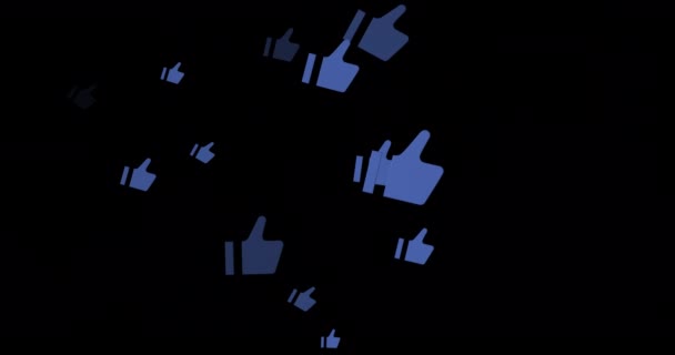 Thumbs-up pictogrammen opkomende midden van scherm — Stockvideo