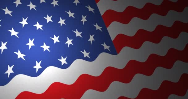 Amerikanische Flagge mit kleinen Wellen — Stockvideo