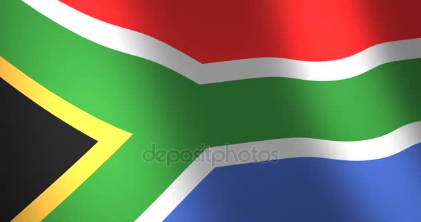 Vlag Zuid-Afrika verplaatsen van wind — Stockvideo