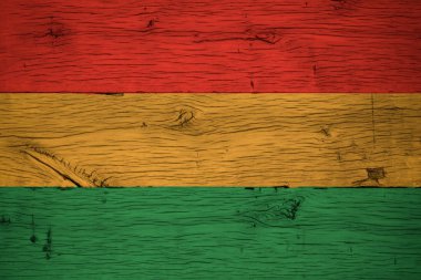 Eski meşe ahşap boyalı Bolivya sivil bayrak