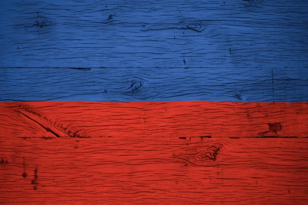 Haiti national flag painted old oak wood — Stock Photo, Image