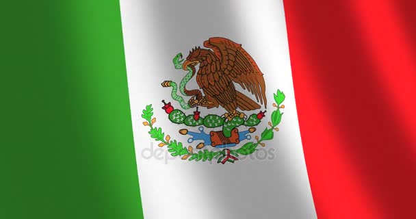 Vlag van Mexico verplaatsen van wind — Stockvideo