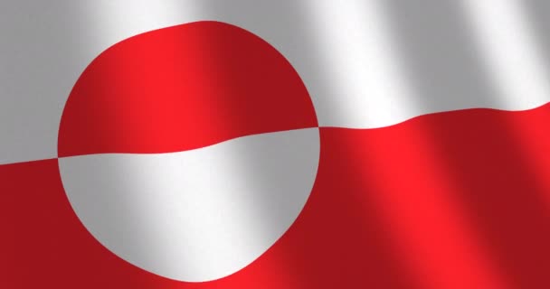 Прапор Гренландії переміщення вітер — стокове відео