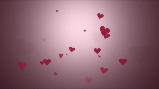 Valentine καρδιές χαμηλό κορεσμό φόντο — Αρχείο Βίντεο