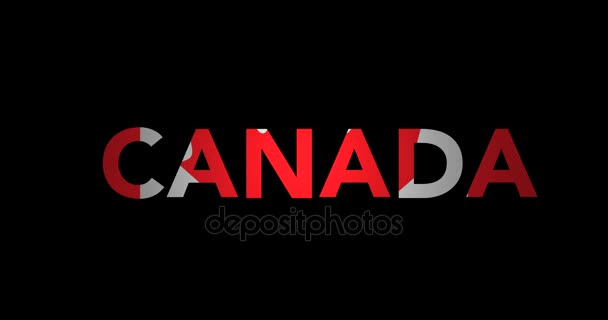 Zooming texto Canadá com bandeira — Vídeo de Stock