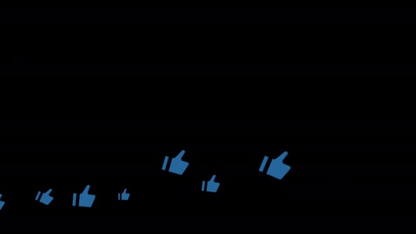 Ícones de polegares para cima em movimento na tela inferior — Vídeo de Stock