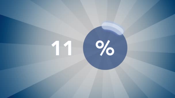 蓝色的百分比进度指示器 — 图库视频影像