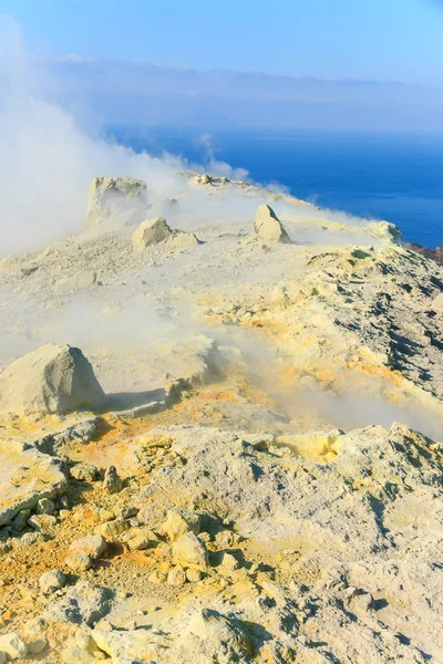 Edge volcano on Vulcano island Sicily — Stock Photo, Image