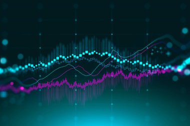 Finansal ön x tablosu analiz ediliyor. Grafik, tarihi dönemdeki pazar sapmasını yansıtıyor. Değişkenlik kavramı. 3d oluşturma