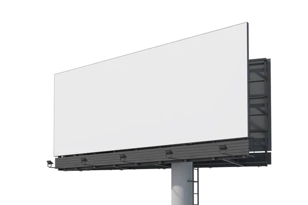 Blank billboard template in white space. Street outdoor Ad. Isolated. Mock up. 3d rendering. Side view. — Stock Photo, Image