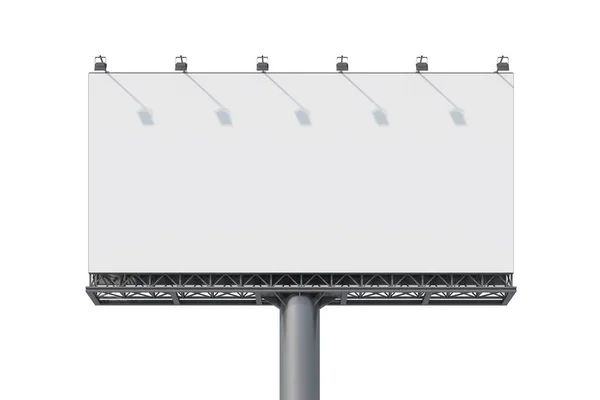 Blank road billboard in white space. Street outdoor Ad. Isolated. Mock up. 3d rendering. Front view. — Stock Photo, Image