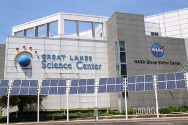 Cleveland, Ohio 17 Mayıs 2020 Great Lakes Bilim Merkezi ve NASA Glenn Ziyaretçi Merkezi.