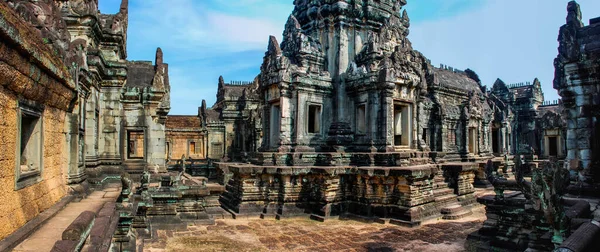 Panoramisch Uitzicht Tempelgebouwen Van Angkor Wat Cambodja — Stockfoto