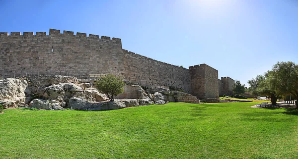 Muur Rond Oude Stad Van Jeruzalem — Stockfoto