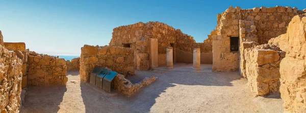 Panoramic View Ruins Home Columns Masada Stock Image