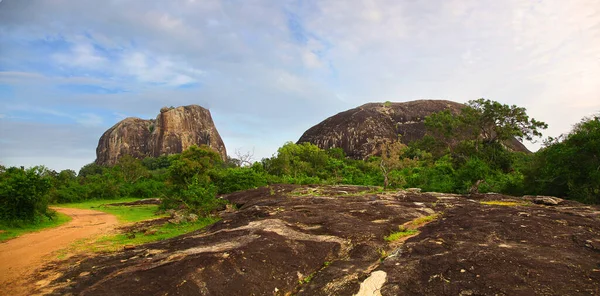 Giant rocks in the landscape of Yala National Park in Sri Lanka