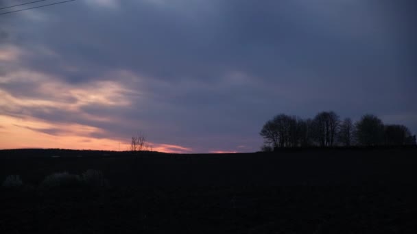 Prachtige timelapse zonsondergang aan de horizon — Stockvideo