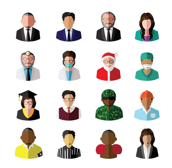 Modern flat people icons set — Stock Vector