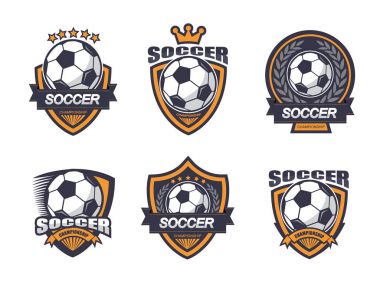 Illustration of soccer logo set clipart