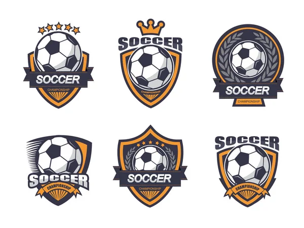 Ilustración del conjunto de logotipo de fútbol — Vector de stock