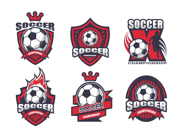 Illustration of soccer logo set — Stock Vector